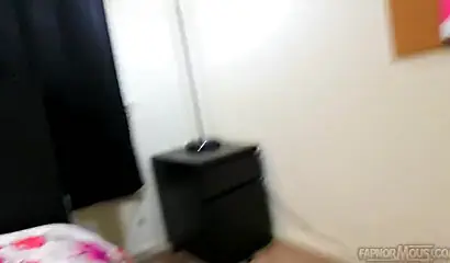 Cute and chubby black chick gives a wet and messy blowjob before being pounded