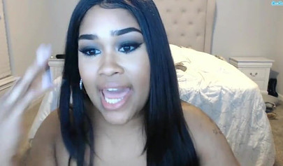 Beautiful black amateur babe shows off her curvy body and teases on live cams