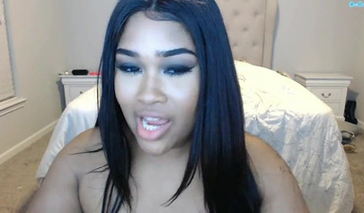 Beautiful black amateur babe shows off her curvy body and teases on live cams