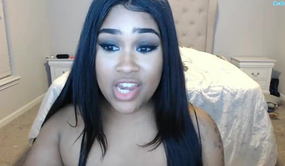 Beautiful black amateur babe shows off her curvy body and teases on live cams