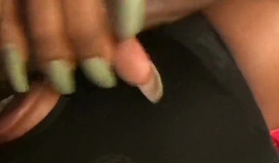 Horny and kinky masked black chick deepthroats and chokes on a massive hard dick