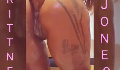 Naughty black instagram model shows off her wet snatch before fisting and dildoing