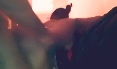 Naughty ebony babe enjoys ass slapping while being pounded doggy style balls deep