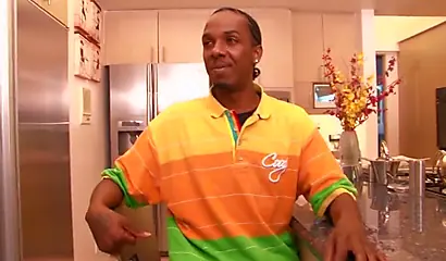 Two glamorous black babes enjoy a massive hard cock in a hot naughty threesome