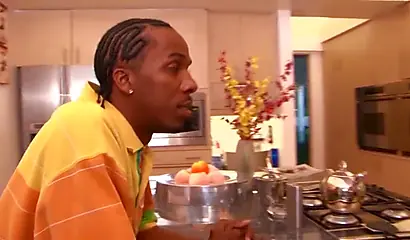 Two glamorous black babes enjoy a massive hard cock in a hot naughty threesome