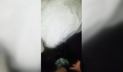 Dazzling black amateur with pink hair enjoys a bukkake after sucking many cocks