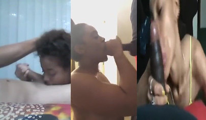 Compilation of beautiful black chicks sucking big hard cocks and swallowing cum