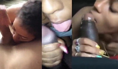 Compilation of beautiful black chicks sucking big hard cocks and swallowing cum
