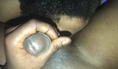 Kinky and horny ebony amateur gives her man a sloppy blowjob and a sensual rimjob