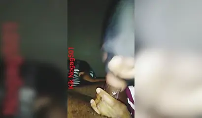 Lusty black amateur chick wears a mask and gives a long wet and sloppy blowjob