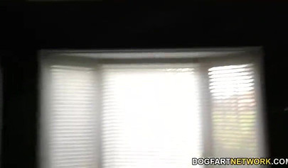 Cute black girl has her young pussy impaled hard before cum covers her face