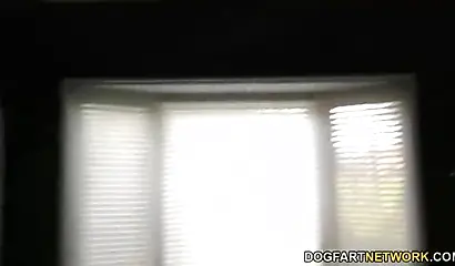 Cute black girl has her young pussy impaled hard before cum covers her face