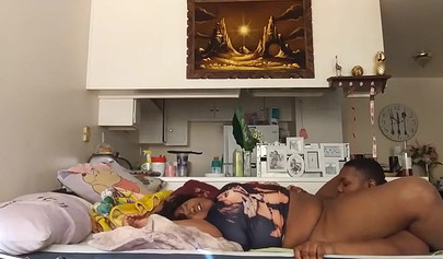 Fat ass ebony babe has her pussy licked by her lesbian lover as she cums wild