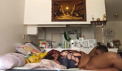 Fat ass ebony babe has her pussy licked by her lesbian lover as she cums wild