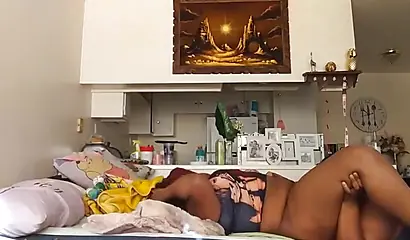 Fat ass ebony babe has her pussy licked by her lesbian lover as she cums wild