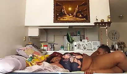 Fat ass ebony babe has her pussy licked by her lesbian lover as she cums wild