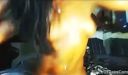 Beautiful and kinky black babe masturbates hard in her show, wishing for a dick