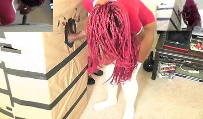 Ebony is excited to try gloryhole sucking as she gets rewarded with a facial