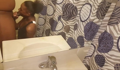 Black teen is gifted cock sucker but she also likes it when her pussy is banged