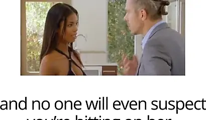 Gorgeous black teen has her cock-hungry pussy impaled deep by her stepbrother