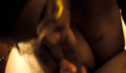 Black amateur in fishnets gives a fantastic blowjob before her pussy is drilled