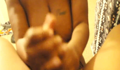 Black amateur in fishnets gives a fantastic blowjob before her pussy is drilled