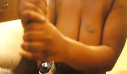 Black amateur in fishnets gives a fantastic blowjob before her pussy is drilled