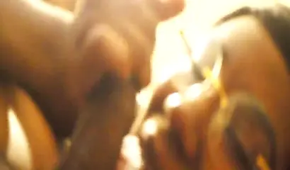 Black amateur in fishnets gives a fantastic blowjob before her pussy is drilled