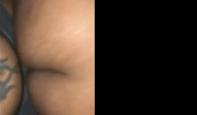 Chubby amateur ebony chick with a huge ass takes a stiff shaft deep in her cunt