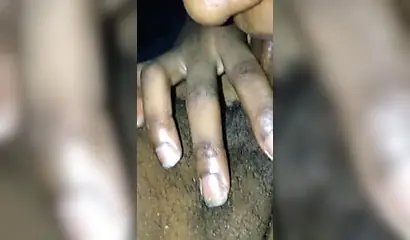 Horny black amateur babe gives a long and sloppy blowjob to a massive fat schlong