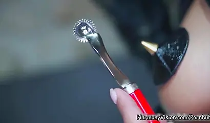 Lusty ebony enjoys a threesome with a hot brunette while being fucked in the ass