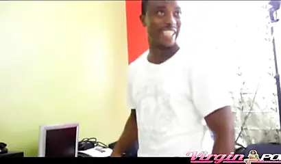 Two horny ebony amateurs enjoy being fucked rough and hard by two big stiff meats