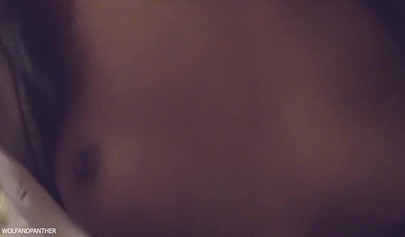 Dashing ebony amateur gives a sensual blowjob before being railed doggy style