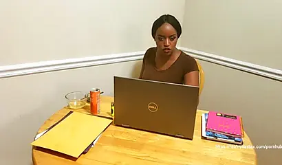 Dazzling ebony babe with an amazing curvy body teases you during an interview