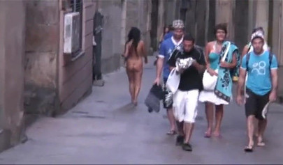 Compilation of naked black chicks strolling in public and showing their hot bodies