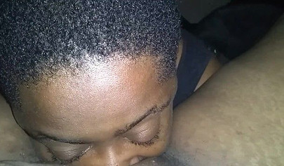 Kinky thick black chick enjoys receiving a long and sloppy oral by a horny ebony