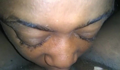 Kinky thick black chick enjoys receiving a long and sloppy oral by a horny ebony