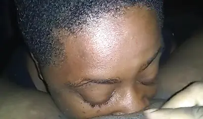 Kinky thick black chick enjoys receiving a long and sloppy oral by a horny ebony