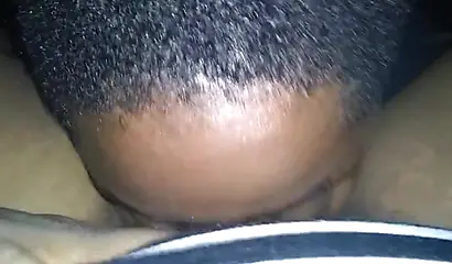 Kinky thick black chick enjoys receiving a long and sloppy oral by a horny ebony