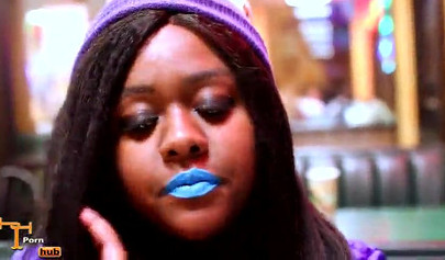 Cute and chubby black chick uses vibrator on her cunt before riding a stiff shaft