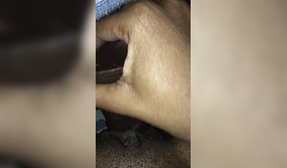 Kinky and naughty black chick gives a long and dirty handjob to a big black cock