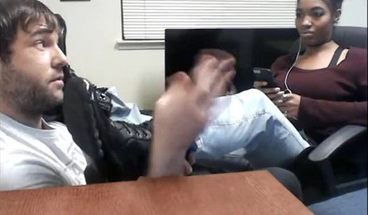 Cute and skinny college ebony chick teases her man with her petite and sexy soles