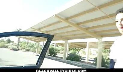 Kinky young black chick with short hair sucks and fucks her driving instructor