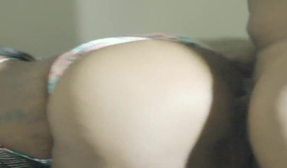 Chubby ebony amateur with a huge round ass fucked doggy style balls deep and rough