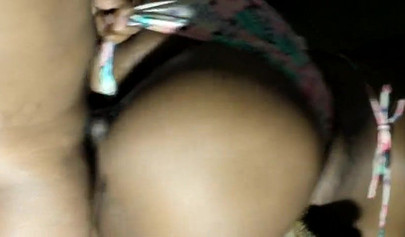 Chubby ebony amateur with a huge round ass fucked doggy style balls deep and rough