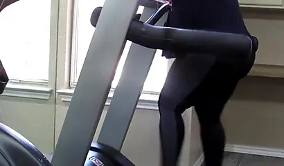 Thick black babe with big curves and massive ass works out then showers and fucks