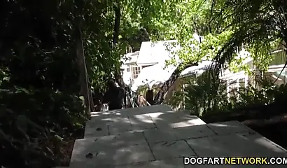 Riley Reid dominated and fucker rough by two sexy ebony babes with huge strapons