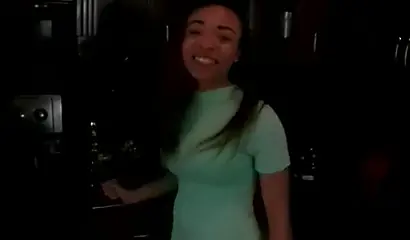 Young and petite black girl sucks a hard white dick before being pounded rough