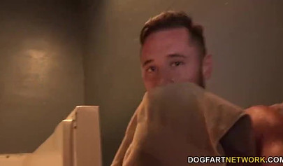 Beautiful black chick Jezabel Vessir impaled on a huge white cock after sucking it