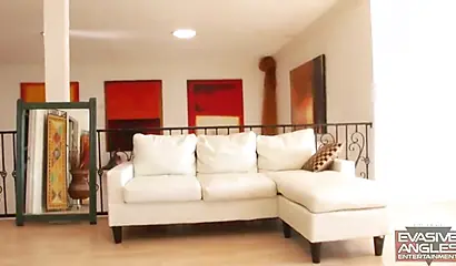 Curvy ebony with big tits and round ass chokes on a big black cock before fucking